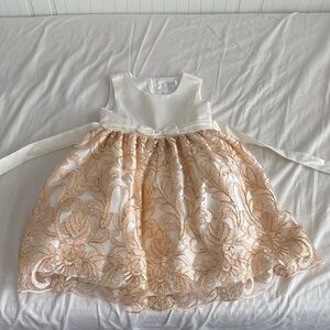 Biscotti Cream and Gold Lace Kids Dress